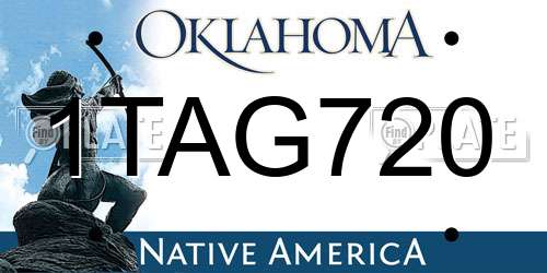 1TAG720 Oklahoma License Plate