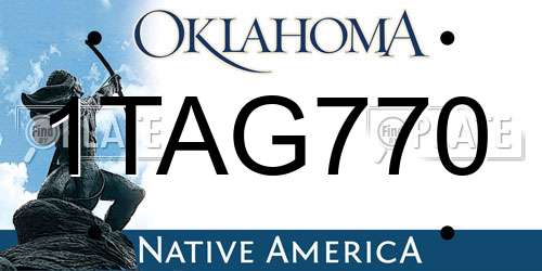 1TAG770 Oklahoma License Plate