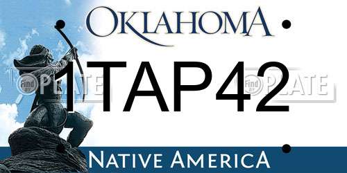 1TAP42 Oklahoma License Plate