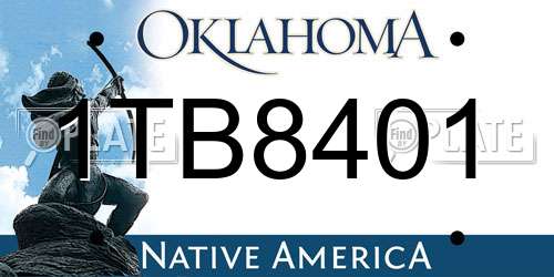 1TB8401 Oklahoma License Plate