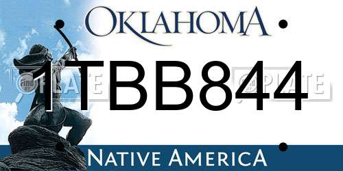 1TBB844 Oklahoma License Plate