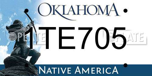 1TE705 Oklahoma License Plate