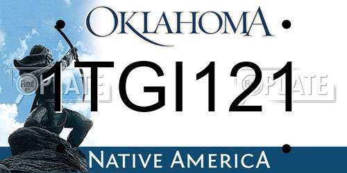 1TGI121 Oklahoma License Plate