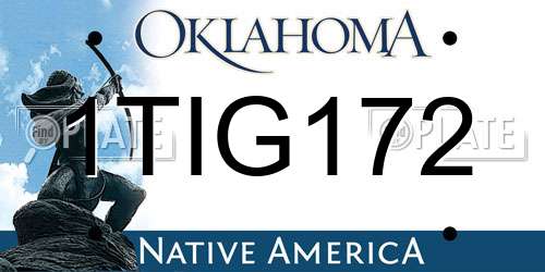 1TIG172 Oklahoma License Plate