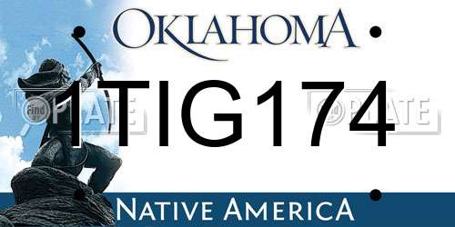 1TIG174 Oklahoma License Plate