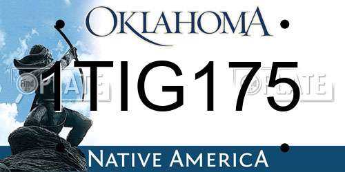 1TIG175 Oklahoma License Plate
