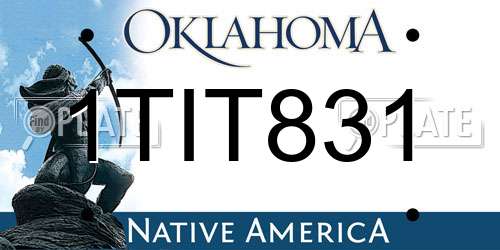 1TIT831 Oklahoma License Plate