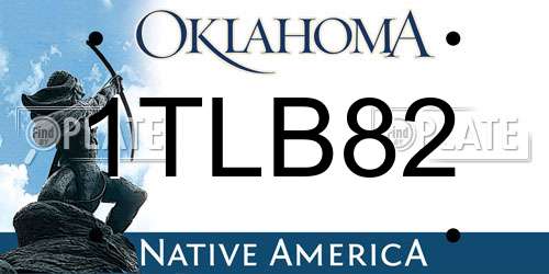 1TLB82 Oklahoma License Plate