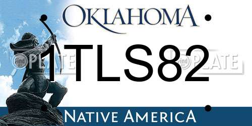 1TLS82 Oklahoma License Plate