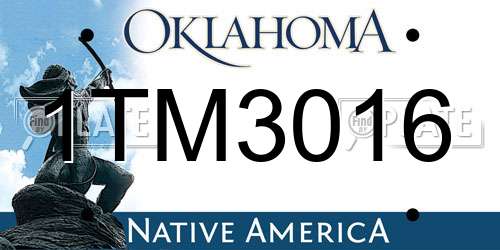 1TM3016 Oklahoma License Plate