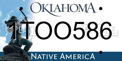1TOO586 Oklahoma License Plate