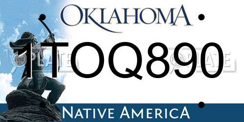 1TOQ890 Oklahoma License Plate