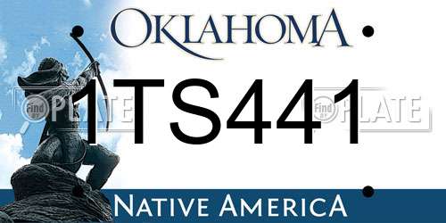 1TS441 Oklahoma License Plate