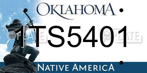 1TS5401 Oklahoma License Plate