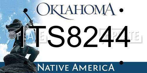 1TS8244 Oklahoma License Plate
