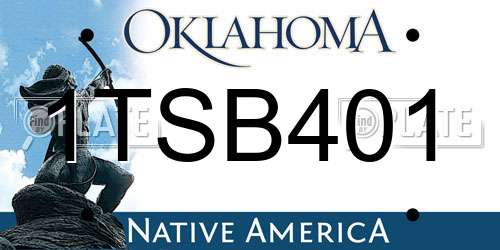 1TSB401 Oklahoma License Plate