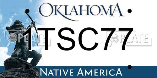 1TSC77 Oklahoma License Plate
