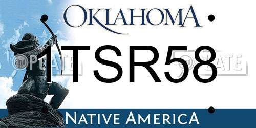 1TSR58 Oklahoma License Plate
