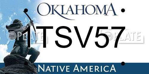 1TSV57 Oklahoma License Plate