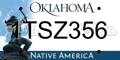1TSZ356 Oklahoma License Plate