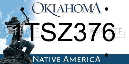 1TSZ376 Oklahoma License Plate