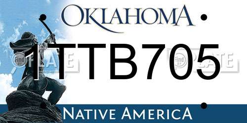 1TTB705 Oklahoma License Plate