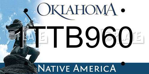 1TTB960 Oklahoma License Plate