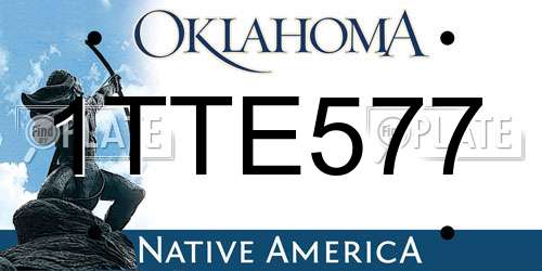 1TTE577 Oklahoma License Plate