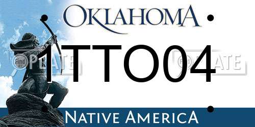 1TTO04 Oklahoma License Plate
