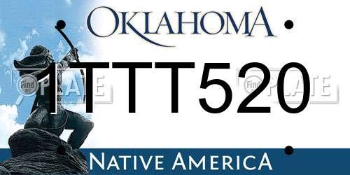 1TTT520 Oklahoma License Plate