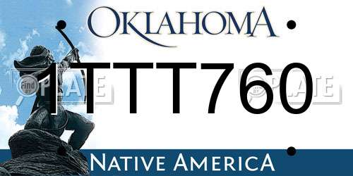 1TTT760 Oklahoma License Plate