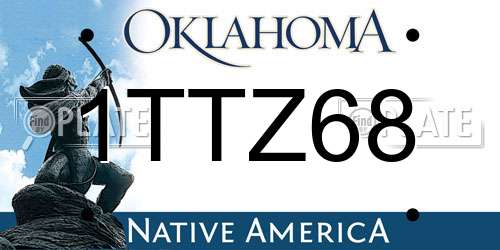 1TTZ68 Oklahoma License Plate