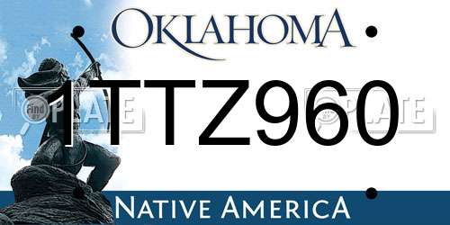 1TTZ960 Oklahoma License Plate