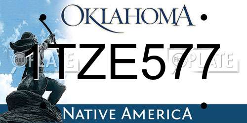 1TZE577 Oklahoma License Plate