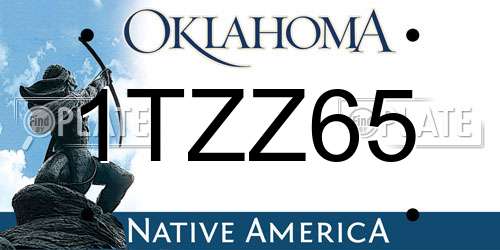 1TZZ65 Oklahoma License Plate