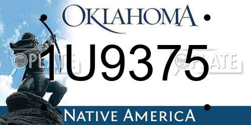 1U9375 Oklahoma License Plate