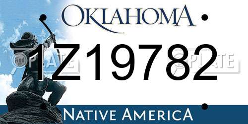 1Z19782 Oklahoma License Plate