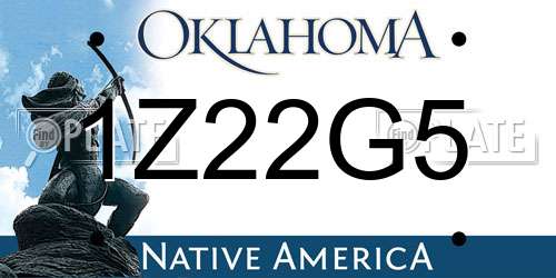 1Z22G5 Oklahoma License Plate