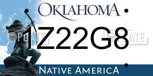 1Z22G8 Oklahoma License Plate