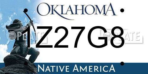 1Z27G8 Oklahoma License Plate