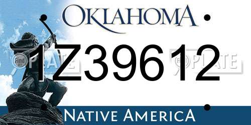 1Z39612 Oklahoma License Plate