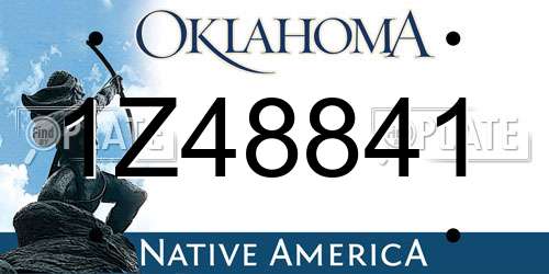 1Z48841 Oklahoma License Plate