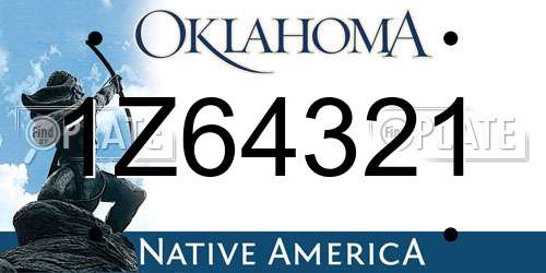 1Z64321 Oklahoma License Plate