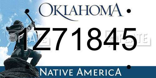 1Z71845 Oklahoma License Plate