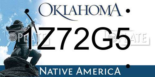 1Z72G5 Oklahoma License Plate