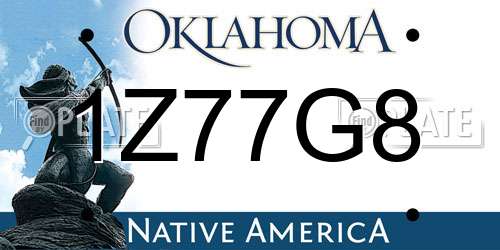 1Z77G8 Oklahoma License Plate