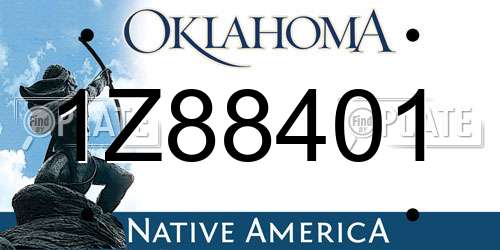 1Z88401 Oklahoma License Plate