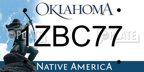 1ZBC77 Oklahoma License Plate