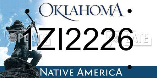 1ZI2226 Oklahoma License Plate