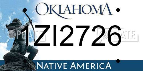 1ZI2726 Oklahoma License Plate